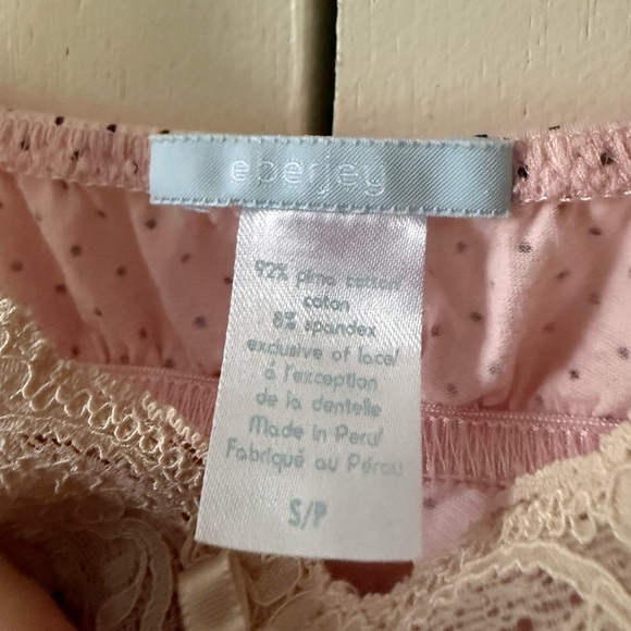 Vintage Eberjey Y2K Babydoll Top 💖 Polka Dots, Lace, and Bow Details - Picture 4 of 4